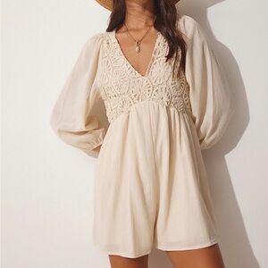 Zara Romper with Crochet Accents